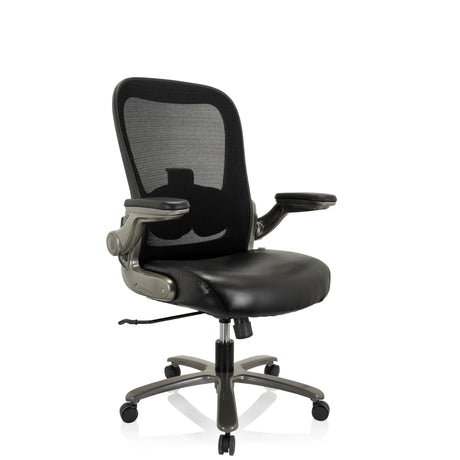 XXL snurrstol INSTRUCTOR T I i svart med konstlädersits och nätryggstöd från hjh OFFICE