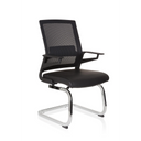 Svart Fjädrande stol INVENTOR V PRO med nätryggstöd, armstöd och kromad medunderrede från hjh OFFICE