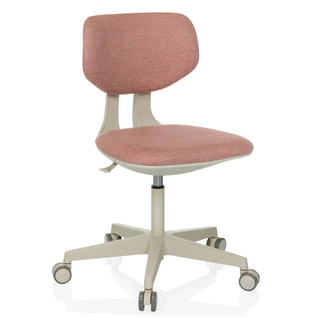 Rosa Snurrstol för barn KID CLASSIC med beige underrede och fem hjul från hjh OFFICE