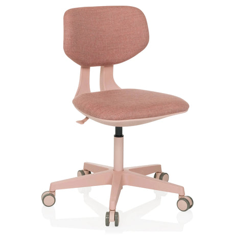 Rosa Snurrstol för barn KID COLORE med tygklädsel och fem hjul från hjh OFFICE
