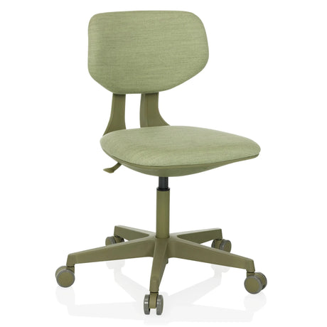 Grön Snurrstol för barn KID COLORE med tygbeklädnad och fem hjul från hjh OFFICE