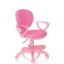 Rosa Snurrstol för barn KID COLOUR med armstöd och hjulbas från hjh OFFICE