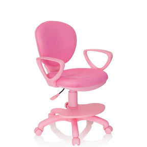 Rosa Snurrstol för barn KID COLOUR med armstöd och hjulbas från hjh OFFICE