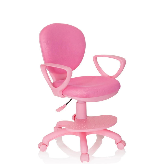 Rosa Snurrstol för barn KID COLOUR med armstöd och hjulbas från hjh OFFICE