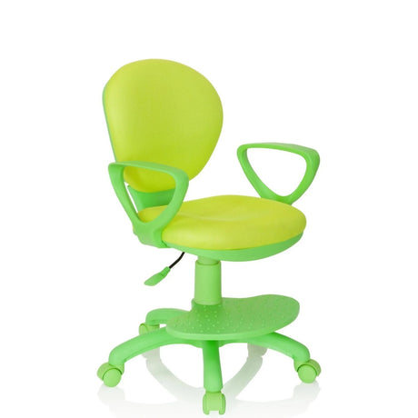 Grön Snurrstol för barn KID COLOUR med armstöd och hjulstjärna från hjh OFFICE