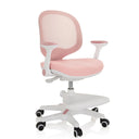 Rosa barnstol KID ERGO med vit ram och hjul från hjh OFFICE