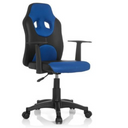 Snurrstol för barn KID GAME AL i svart-blått med två armstöd och hjul från hjh OFFICE