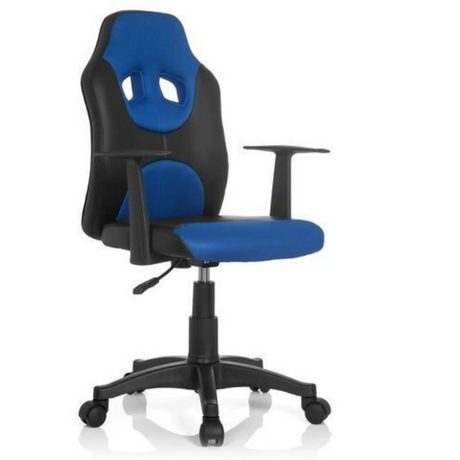 Snurrstol för barn KID GAME AL i svart-blått med två armstöd och hjul från hjh OFFICE