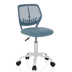 Blå Snurrstol för barn KID QW med randigt ryggstöd och vitt underrede från hjh OFFICE
