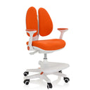 barnstol KID WING i orange med vit ram och integrerat fotstöd från hjh OFFICE