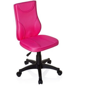 Rosa Snurrstol för barn KIDDY BASE med nätöverdrag och svart stjärnfot med hjul från hjh OFFICE