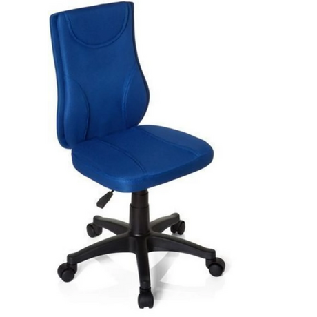 Blå Snurrstol för barn KIDDY BASE med tygbeklädnad och svart stjärnfot med hjul från hjh OFFICE