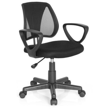 Svart Snurrstol för barn KIDDY CD med nätryggstöd och armstöd från hjh OFFICE