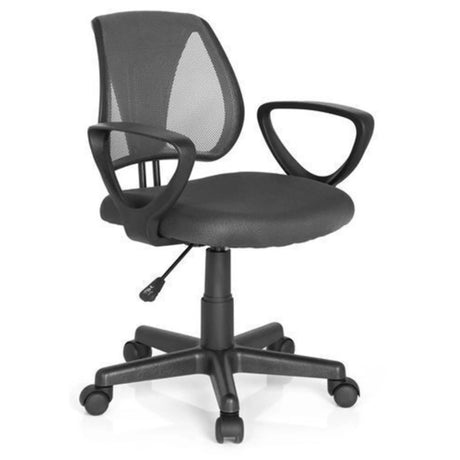 Grå Snurrstol för barn KIDDY CD med nätryggstöd och armstöd från hjh OFFICE