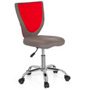 Snurrstol för barn KIDDY COMFORT i grått och rött med blank metallfot och hjul från hjh OFFICE