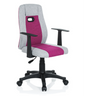 Snurrstol för barn KIDDY EXTRA i grått och rosa med svarta armstöd och hjul från hjh OFFICE