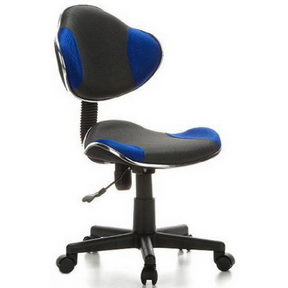 Snurrstol för barn KIDDY GTI-2 i grått och blått med nätrygg och hjulstjärna från hjh OFFICE