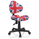 Snurrstol för barn KIDDY GTI-2 med Union Jack-mönster i blått, rött och vitt från hjh OFFICE