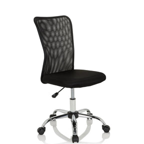 Svart Snurrstol för barn KIDDY NET I med nätrygg och blankt underrede från hjh OFFICE