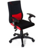 Snurrstol för barn KIDDY PRO AL i svart och rött med armstöd och hjulstjärna från hjh OFFICE