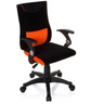Snurrstol för barn KIDDY PRO AL i svart-orange med armstöd och hjulstjärna från hjh OFFICE