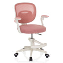 Rosa Snurrstol för barn KIDDY SMART med nätryggstöd och vit ram från hjh OFFICE