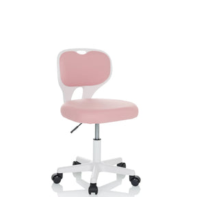 Rosa Snurrstol för barn KIDDY TOP W med vit ram och fem hjul från hjh OFFICE