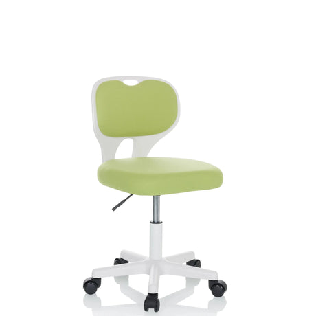 Grön Snurrstol för barn KIDDY TOP W med vit ram och hjul från hjh OFFICE
