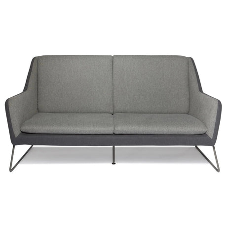 Ljusgrå loungesoffa LAGUN med mörkgrå accenter och smala metallben från hjh OFFICE