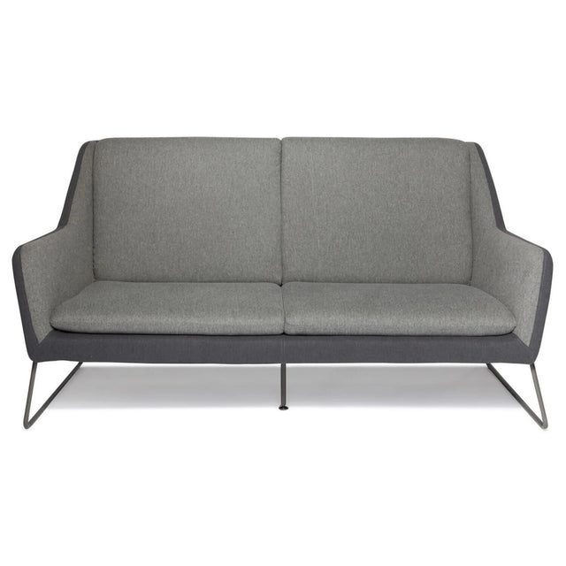Ljusgrå loungesoffa LAGUN med mörkgrå accenter och smala metallben från hjh OFFICE
