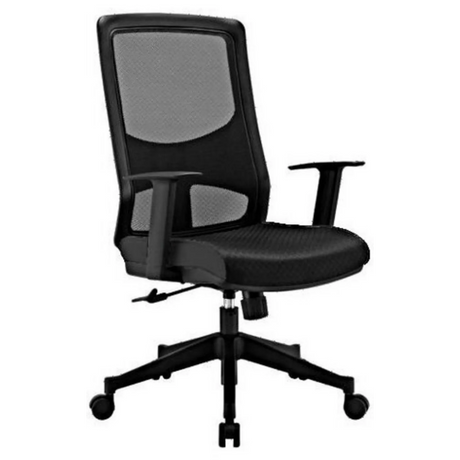 Professionell kontorsstol LAVITA i svart med nätryggstöd och armstöd från hjh OFFICE