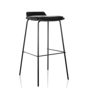 Svart Barstol LONSO 10 med vadderad sits och slimmad metallram från hjh OFFICE