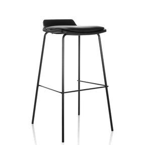 Svart Barstol LONSO 10 med vadderad sits och slimmad metallram från hjh OFFICE