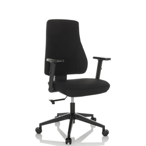 Svart Professionell kontorsstol MATHES med armstöd och fem hjul från hjh OFFICE