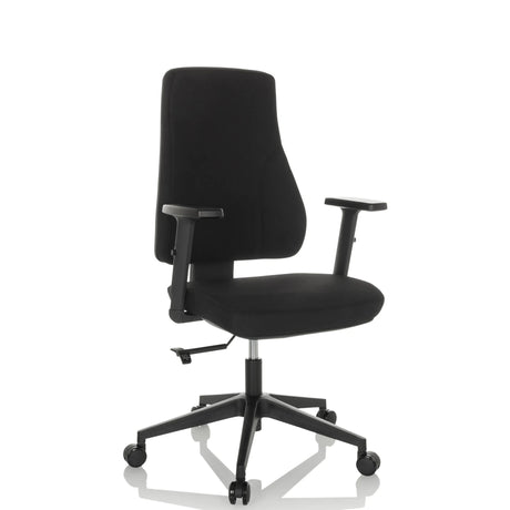 Svart Professionell kontorsstol MATHES med armstöd och fem hjul från hjh OFFICE