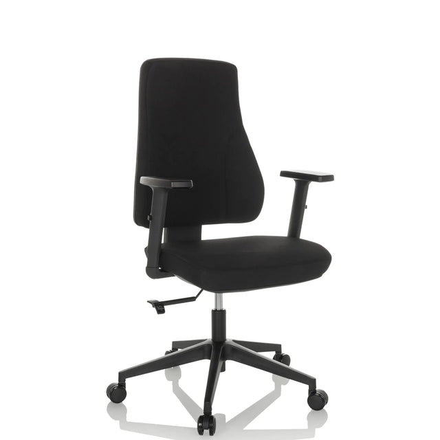Svart Professionell kontorsstol MATHES med armstöd och fem hjul från hjh OFFICE