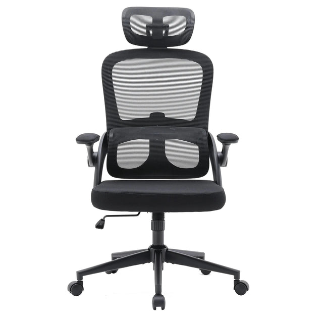 Professionell kontorsstol MC102C-M101 i svart med nätryggstöd och nackstöd från Sihoo