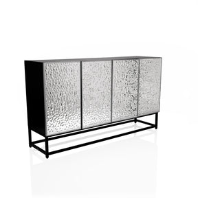 Byrå METALLIO i svart och silver med strukturerade fronter på svart underrede från hjh LIVING