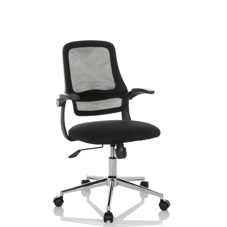 Svart Home Office kontorsstol MIKO B ECO med nätryggstöd och blankt underrede från hjh OFFICE