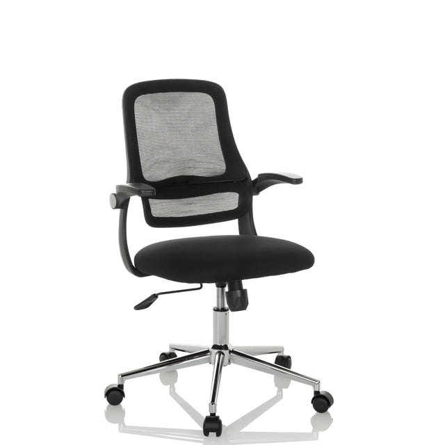 Svart Home Office kontorsstol MIKO B ECO med nätryggstöd och blankt underrede från hjh OFFICE
