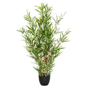 Konstgjorda växter MINI BAMBUS med gröna bambublad i en svart kruka från hjh OFFICE