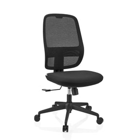 Svart Professionell kontorsstol Minoro B med nätryggstöd och stjärnfot på hjul från hjh OFFICE