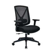 Professionell kontorsstol Mirou i svart med nätryggstöd och armstöd från hjh OFFICE