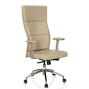 Lyxig chefsfåtölj MONZA 20 i beige färg med polerat stjärnfot och armstöd från hjh OFFICE