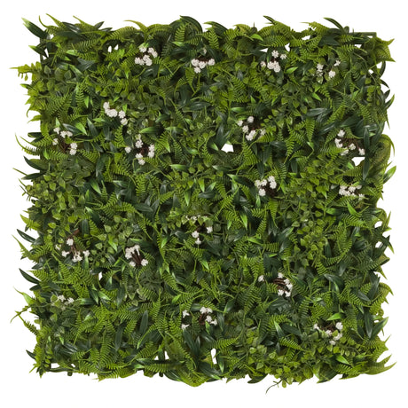 Grön Växtmatta MORE GREEN I med täta ormbunksblad och små vita blommor från hjh OFFICE