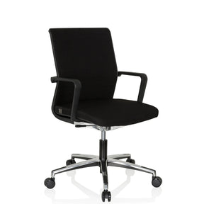 Svart Professionell kontorsstol MOVE-TEC 3D med armstöd och blank stjärnfot från hjh OFFICE