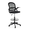 Svart Bardiskstol Naluro Work med nätryggstöd, fotring och hjul från hjh OFFICE