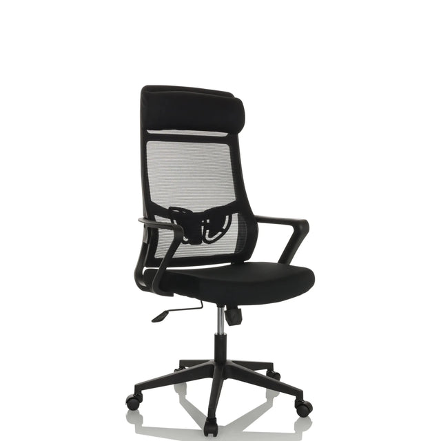 Svart Home Office kontorsstol NEKEO med nätryggstöd och armstöd från hjh OFFICE