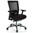 Hög kontorsstol NOVA PRO ALU i svart med nätryggstöd och blankt underrede från hjh OFFICE