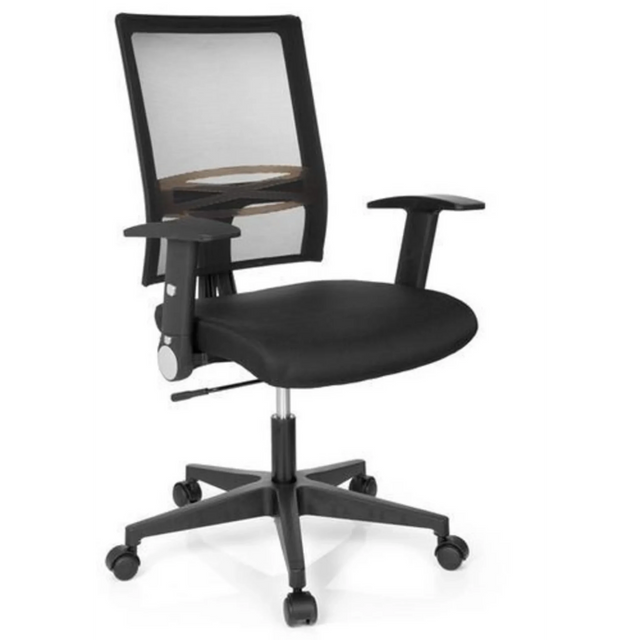 Svart Home Office kontorsstol OFFICE R8 med nätryggstöd och armstöd från hjh OFFICE